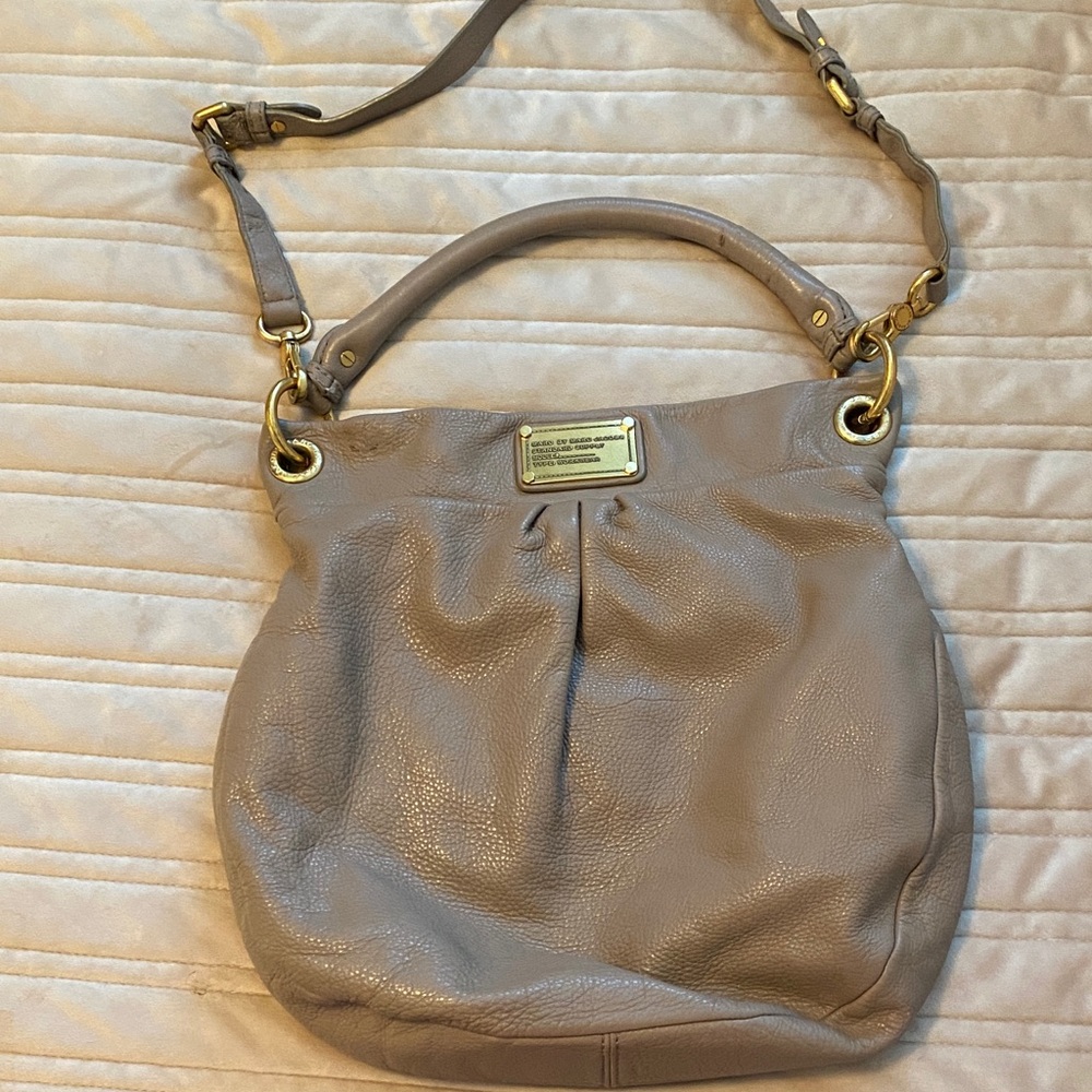 Marc by Marc Jacobs Taupe Pebbled Leather Hobo with Gold Hardware